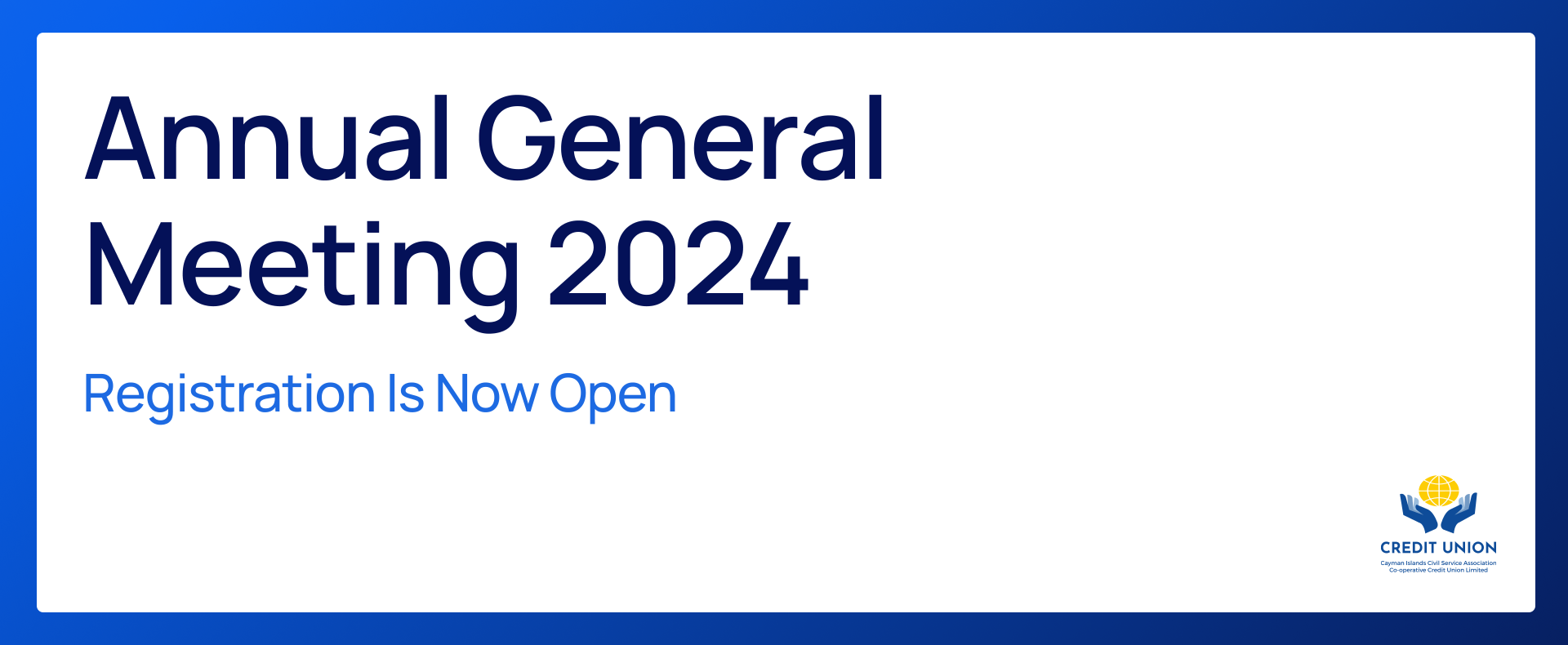 The Credit Union Annual General Meeting 2024